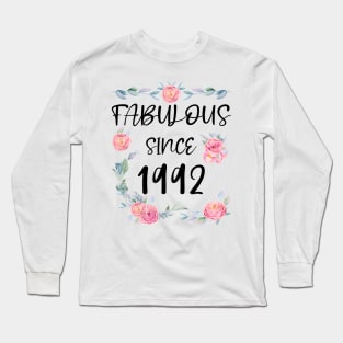 Women 29 Years Old Fabulous Since 1992 Flowers Long Sleeve T-Shirt